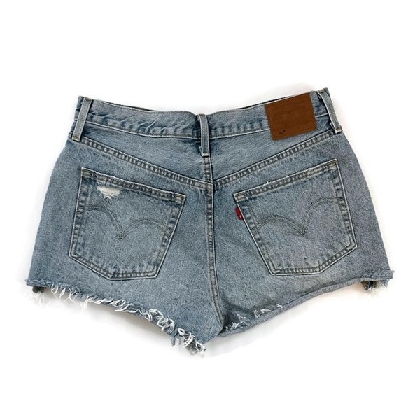 Levi's 501 Women's Blue Denim Shorts - Picture 9 of 10